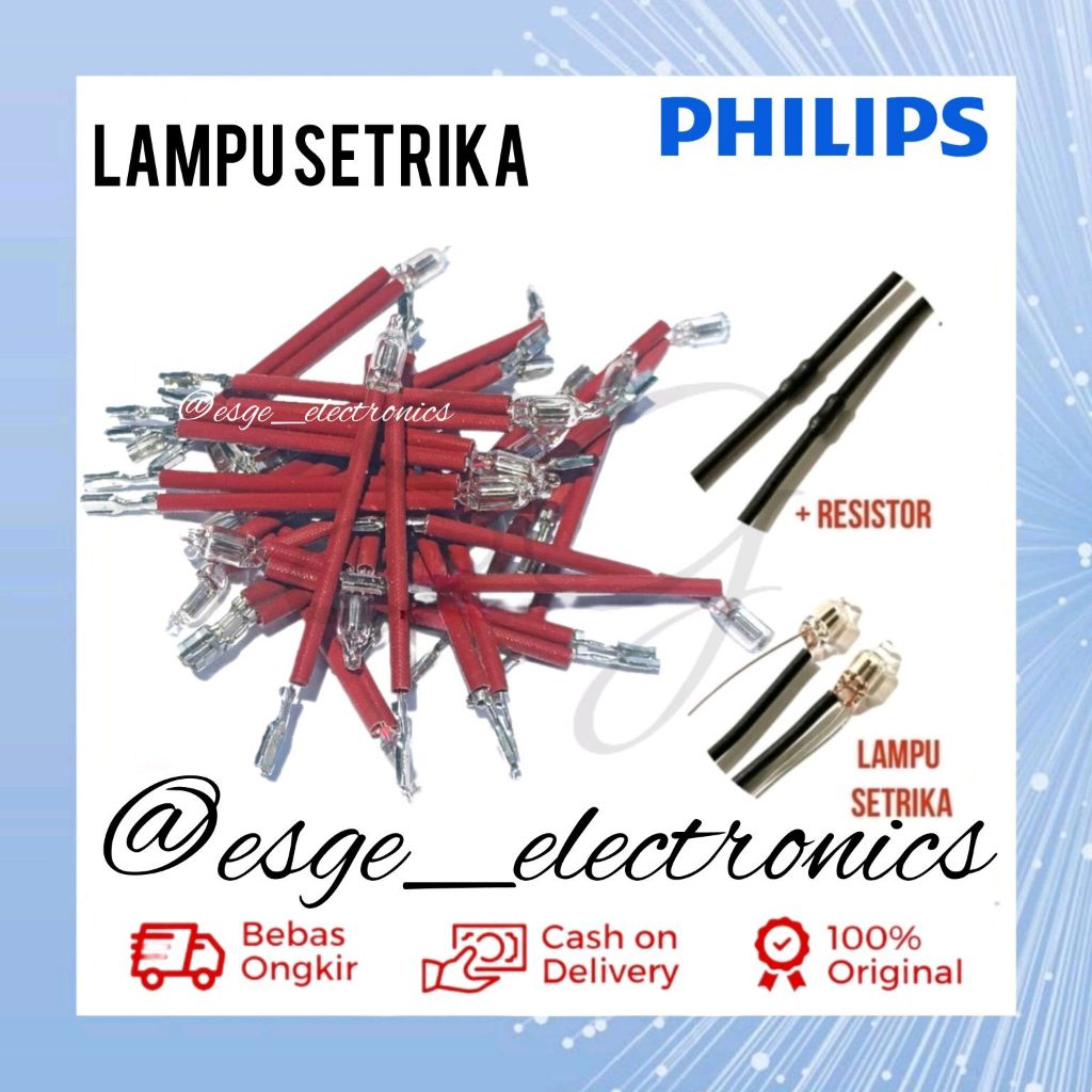 BOLA LAMPU SETRIKA PHILIPS KUALITAS BAGUS TEBAL LAMPU INDIKATOR SETRIKA PHILIP DAN MASPION