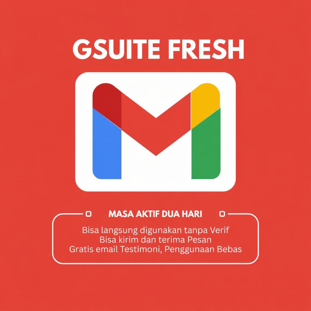 Email Fresh Gsuite Fresh Aktif 2 Hari  Bergaransi