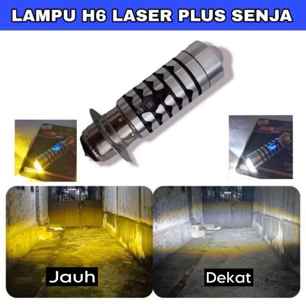 COD-Lampu Utama Motor Laser Gun Super Terang Putih-Kuning/Putih-putih universal