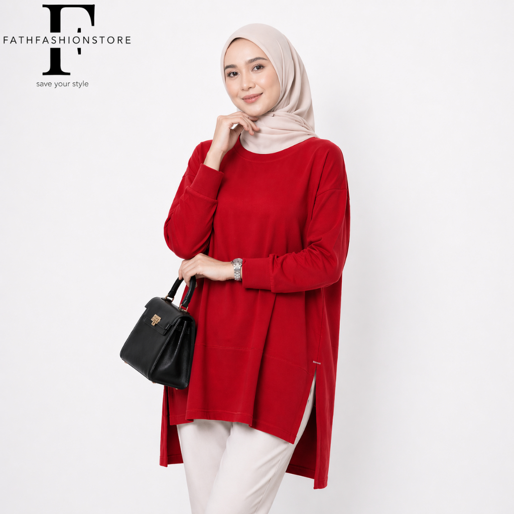 Kaos Oversize Jumbo Tunik Lengan Panjang Ld 130 Atasan Tunik Polos Wanita Ld 130