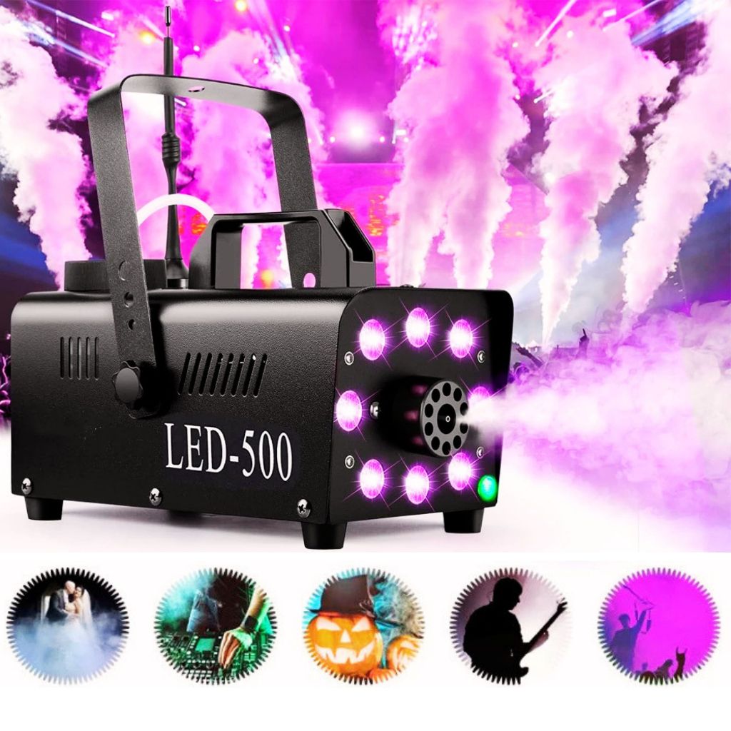 TaffLED Sistem Fogger Asap Panggung 500W Stage Machine Ejector + RGB LED - KY-LED500