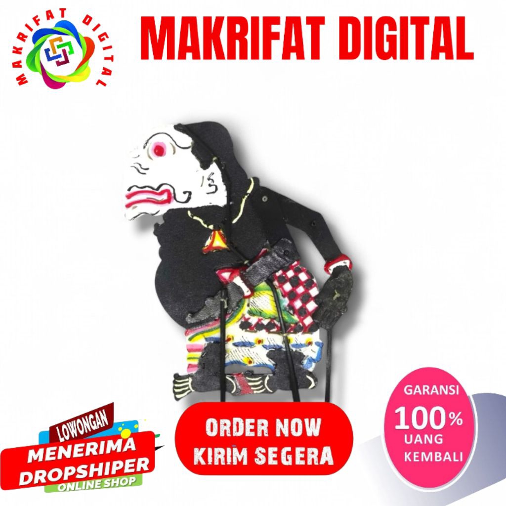 ZACK MART Wayang Kulit sapi Mainan Semar Badranaya Punokawan