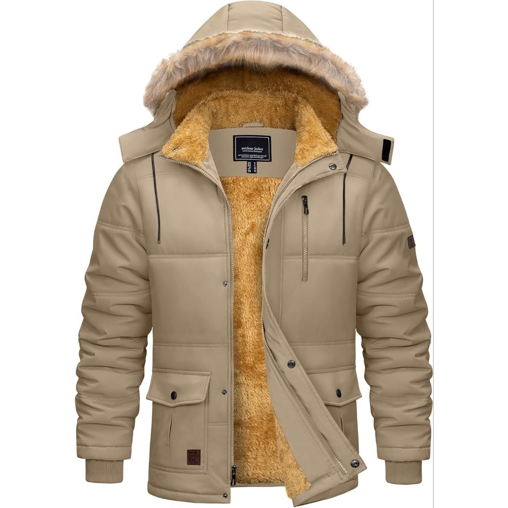 Jaket Parka Hoodie Unisex Bulu Sherpa Korea Tebal Hangat dipakai Ukuran M-3XL|Jaket Winter bulu sher