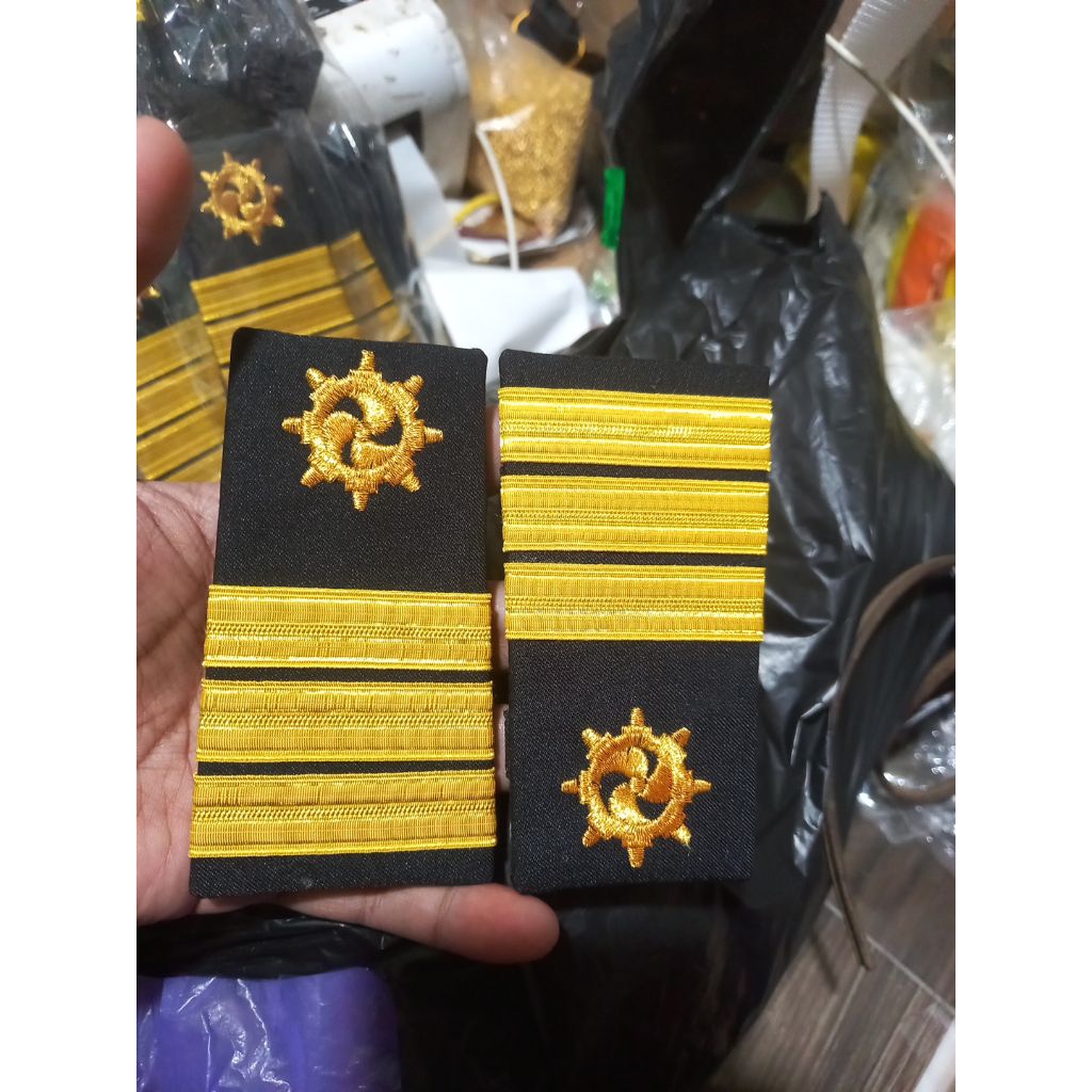 pangkat mesin pelayarn pangkat teknik pelayaran pangkat baling baling pelaut balok 3 pita emas warna