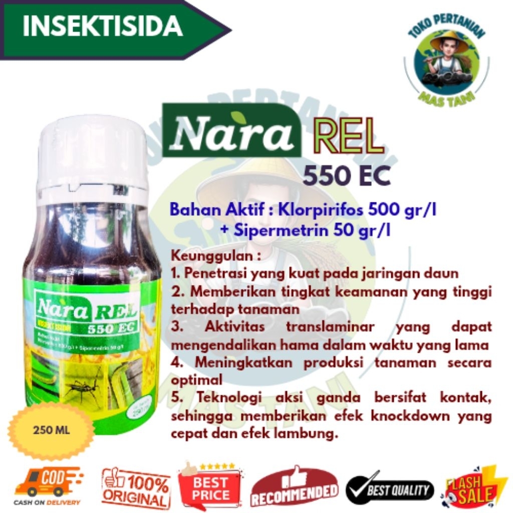 Insektisida Nararel /Nara rel 550 EC 250 ml Membasmi Walang Sangit Dan Kaper