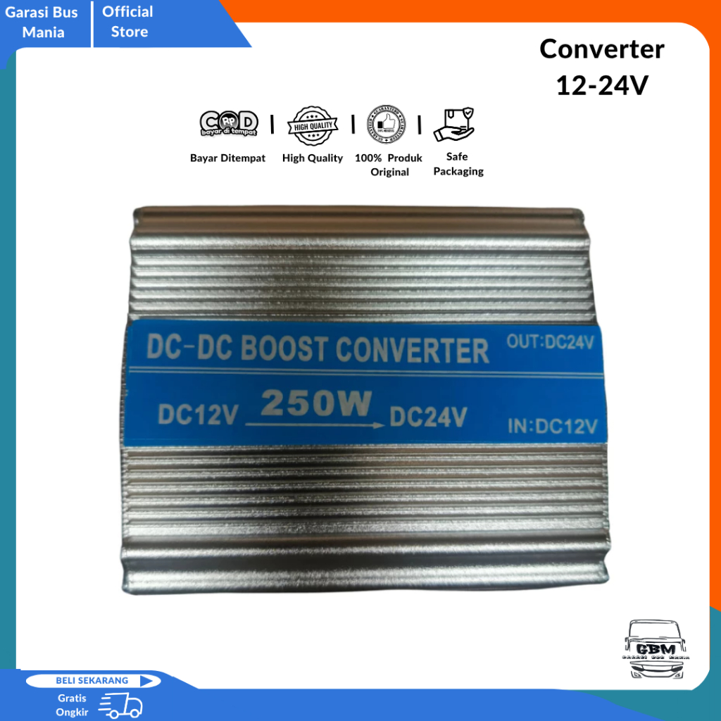 Conventer 12V ke 24V/Step Up JDW 250W Dc 12v to Dc 24v