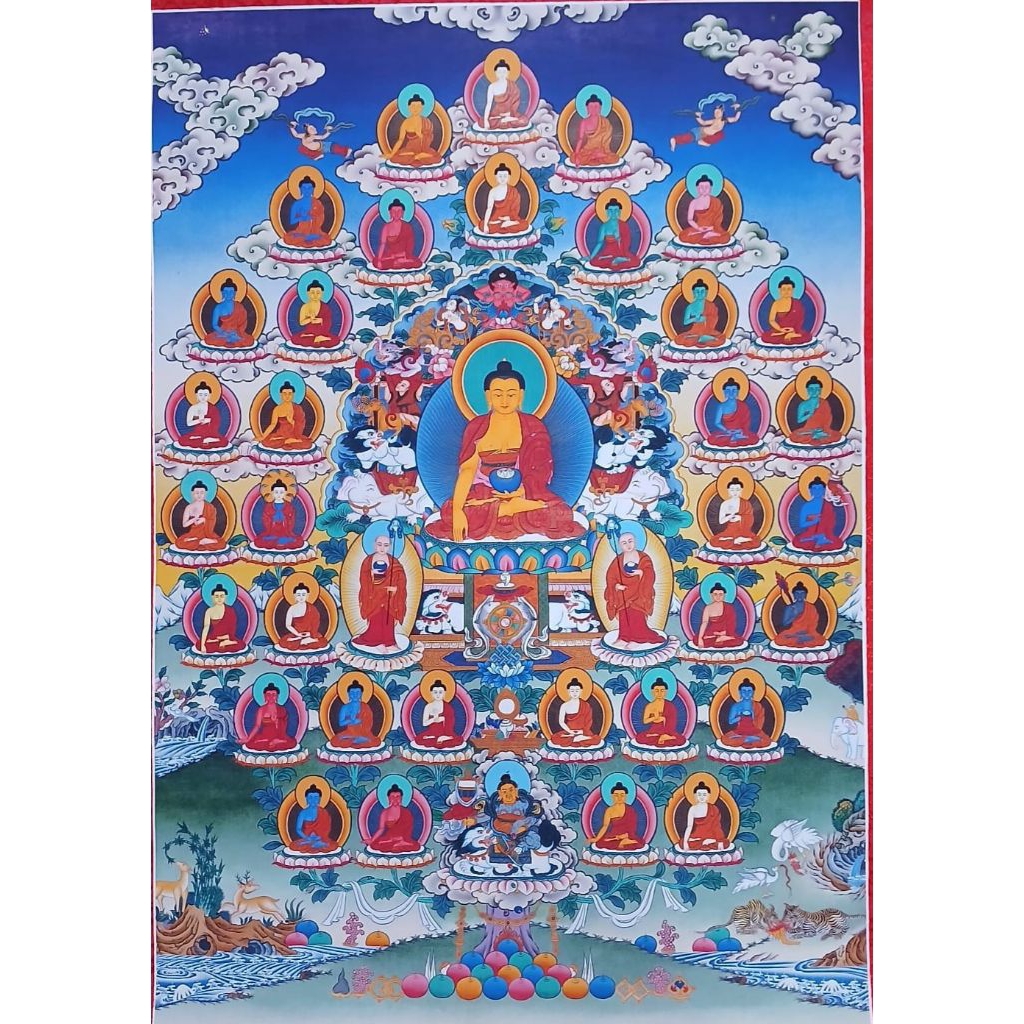 Thangka 35 Buddha ( 40 ) - Lukisan Thangka Print - Nepal Tibetan