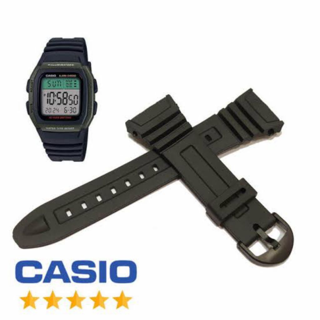 Tali strap jam tangan Casio Resin w96h 3239 w-96h w 96h 96 h rubber grade original non original ORI 