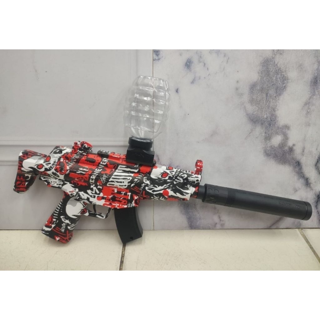 Mainan Water Gel Elektrik Gun Tembakan Pistol MP5 Batre 2 pcs