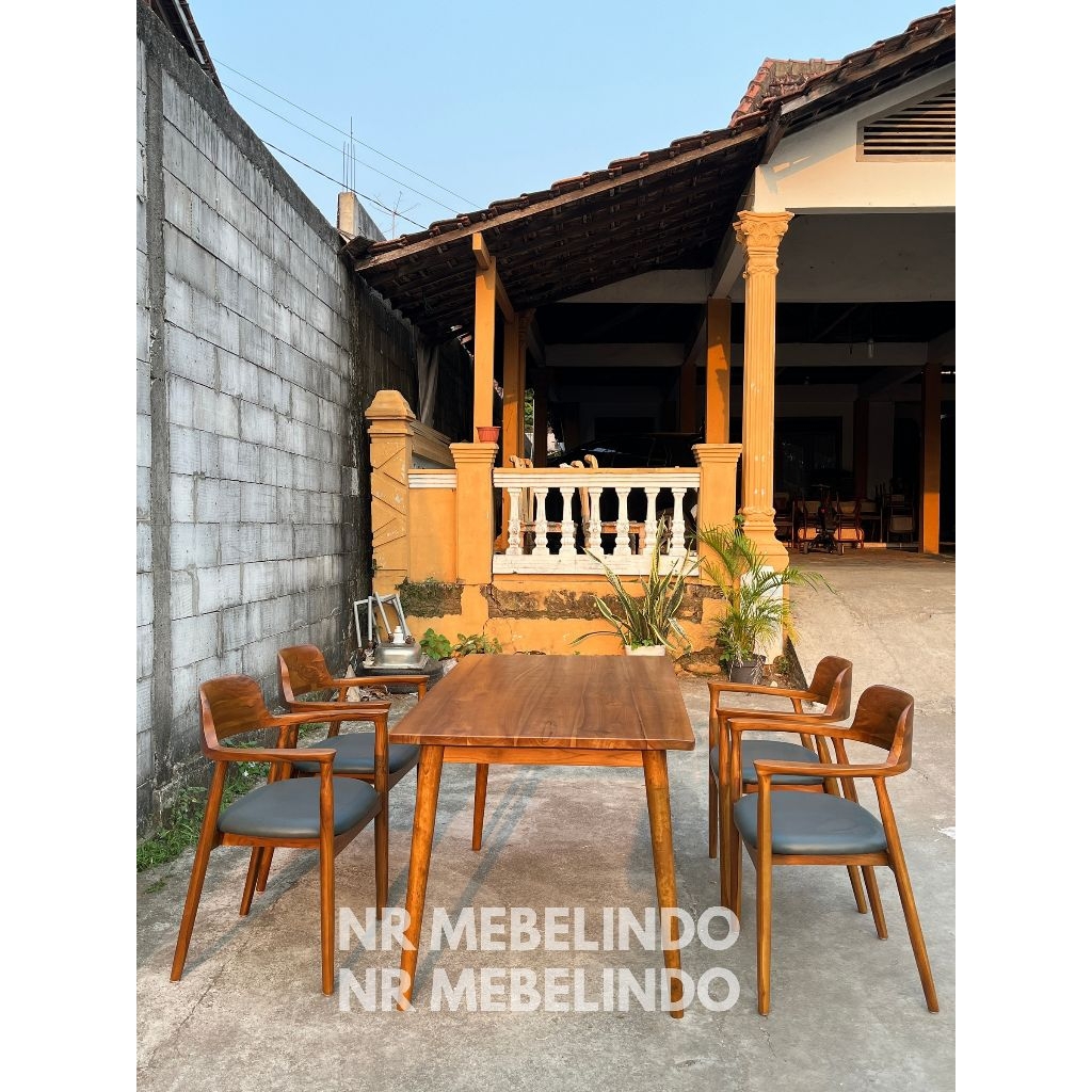 Set Meja Makan Minimalis Kayu Jati Meja Makan Kursi Hiroshima Meja Makan Kayu Jati Kursi Makan Minim