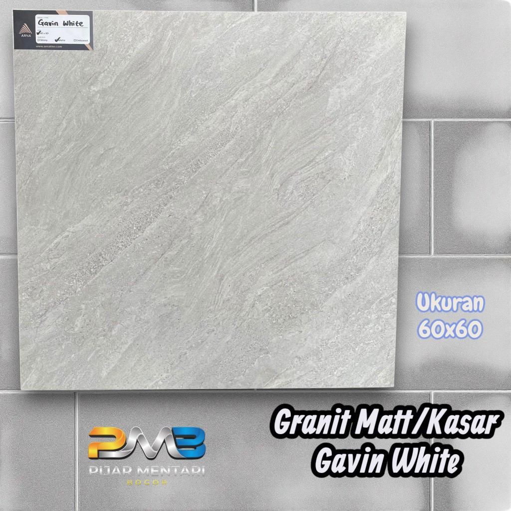Granit Lantai Dinding Kasar/Matt GAVIN WHITE 60x60 ARNA