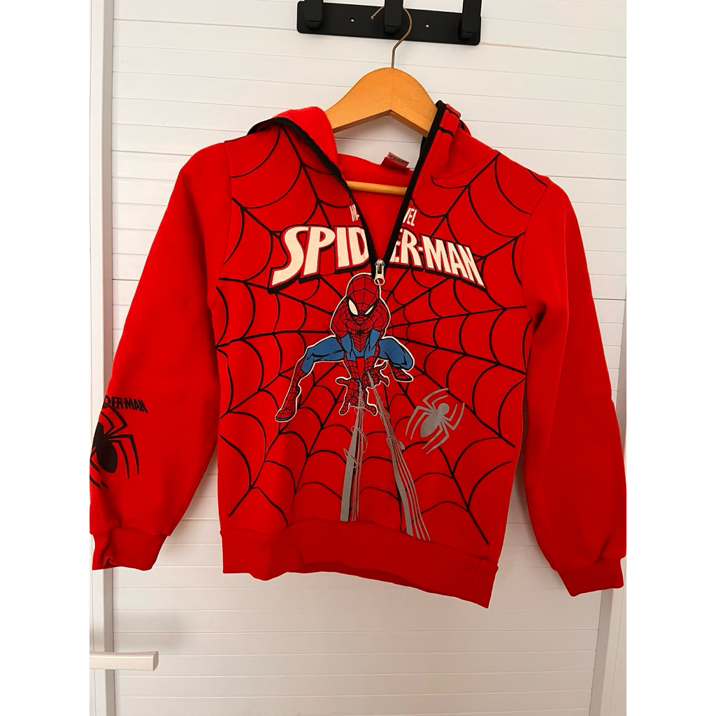 preloved hoodie anak gambar spiderman merk Marvel
