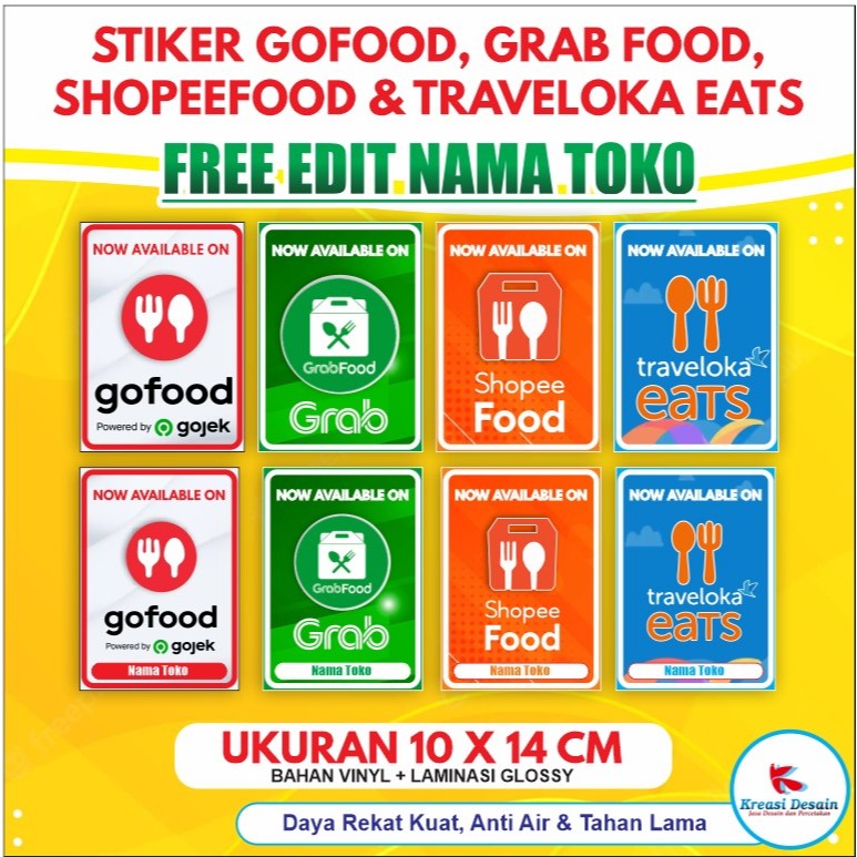 STIKER SHOPEEFOOD & online food