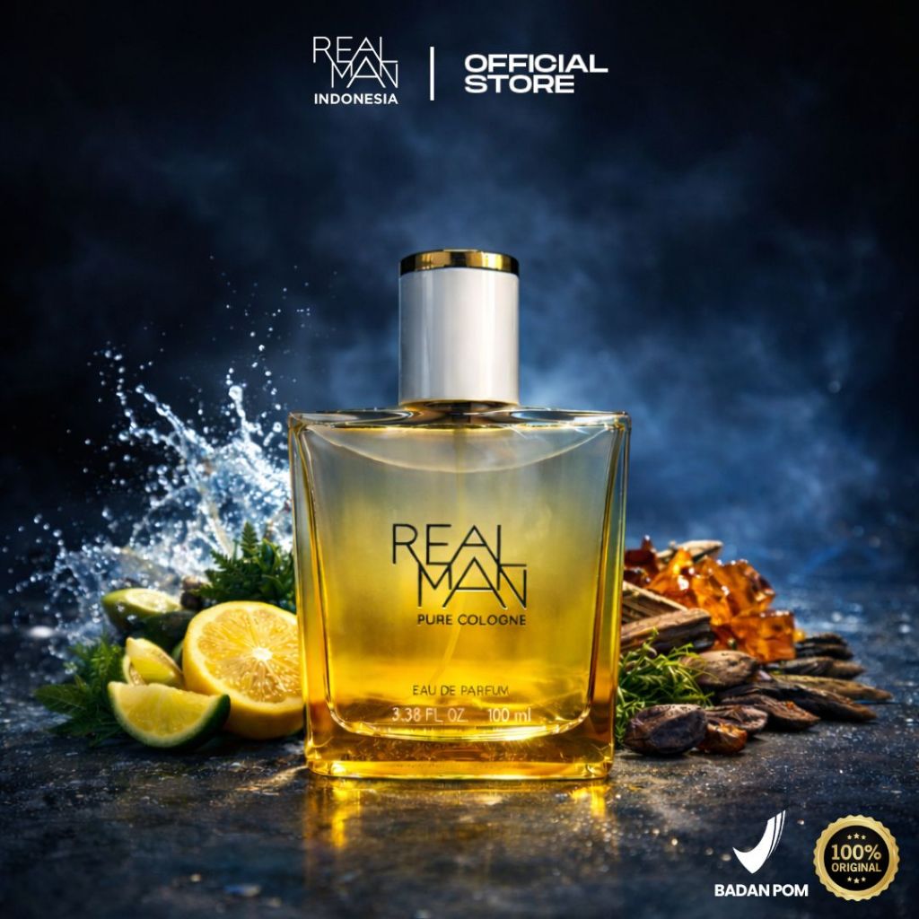 Realman Pure Cologne 100ml Eau De Perfume  Parfum Pria Tahan Lama Meninggalkan Jejak