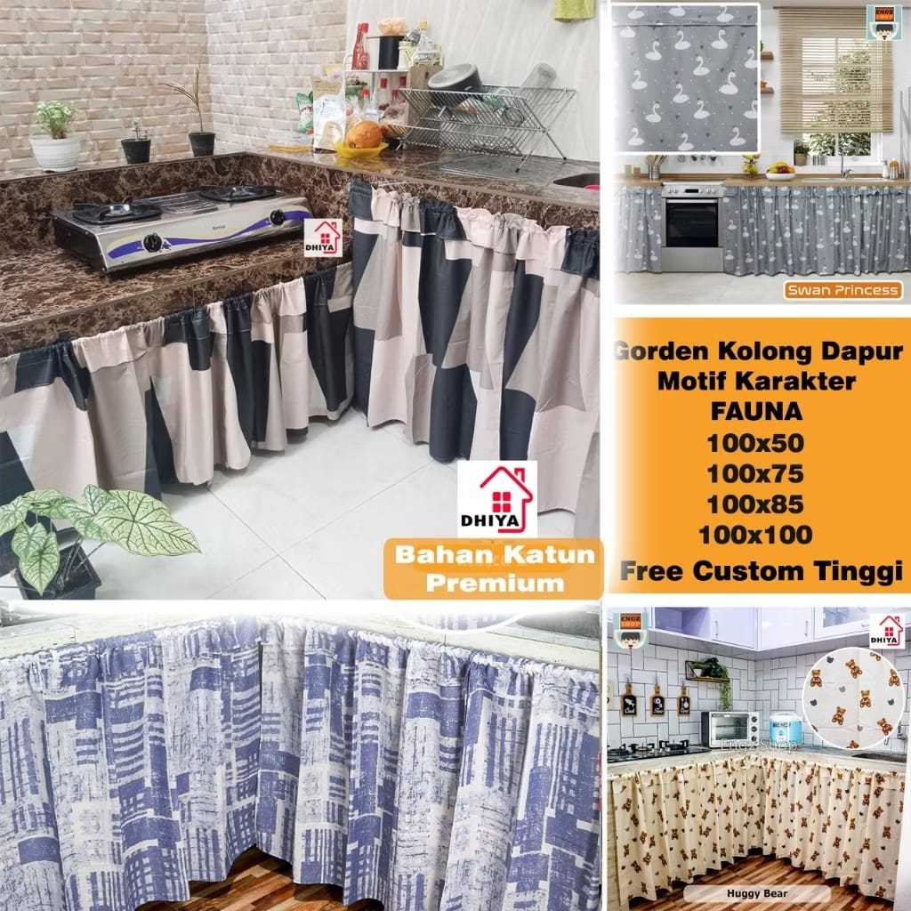 Gorden Kolong Dapur Poni Minimalis Katun Bisa Custom