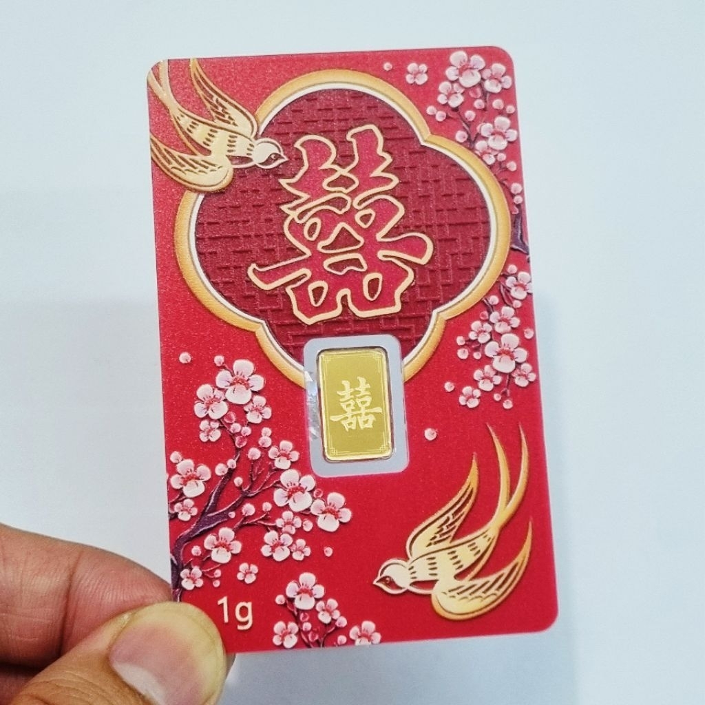 Logam Mulia KING HALIM Emas Murni 1 Gram Kadar 99.99% Shuang Xi SNI Wedding Gift