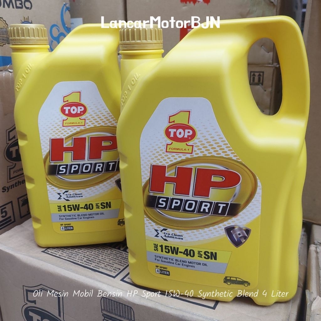 Oli Mesin Mobil Bensin Top 1 HP Sport 15W-40 Synthetic Blend 4 Liter
