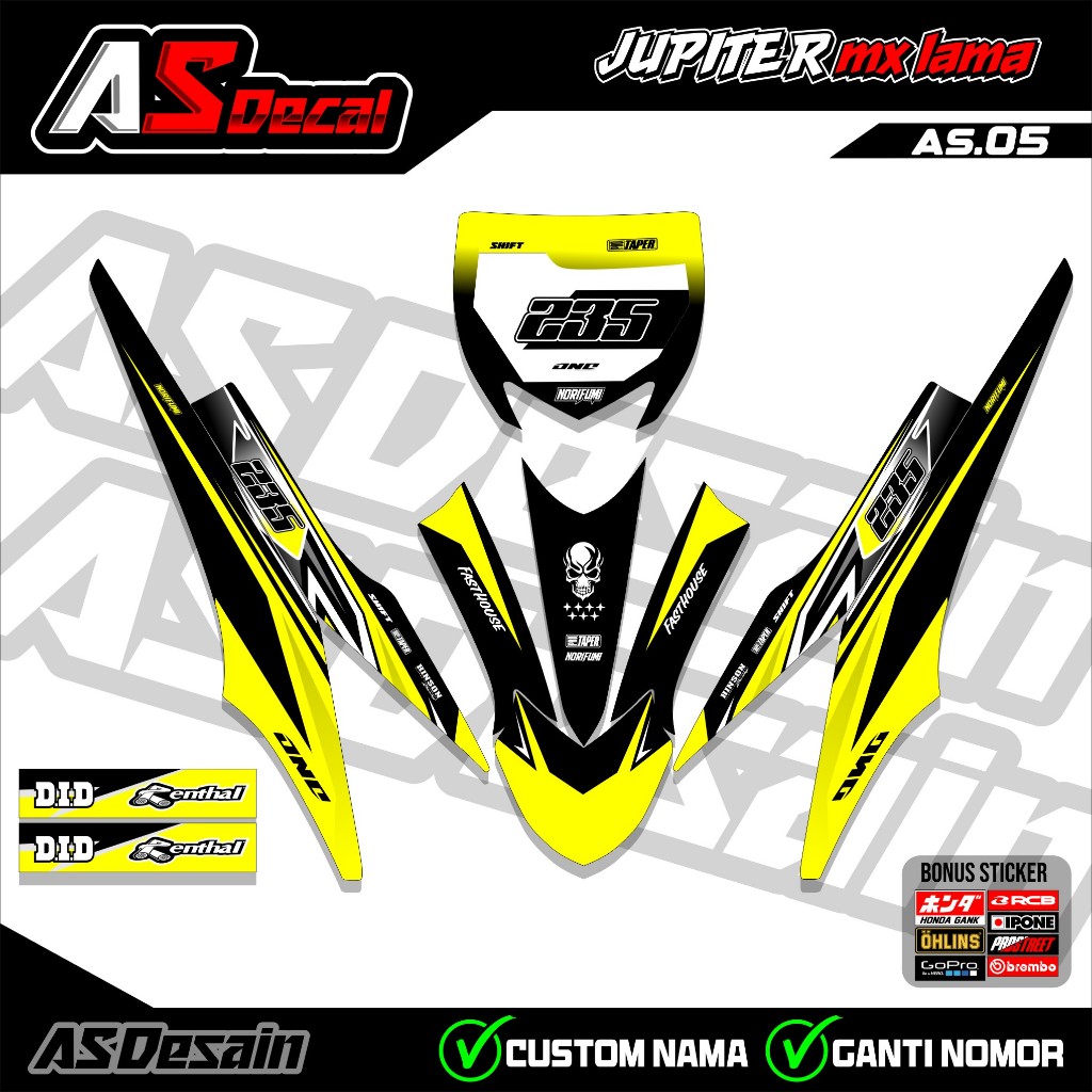 Sticker RBT JUPITER MX LAMA/OLD SEMI FULL BODY MOTOR RBT BEBEK MODIF SUPERMOTO YZ CRF KLX KX KTM RBT