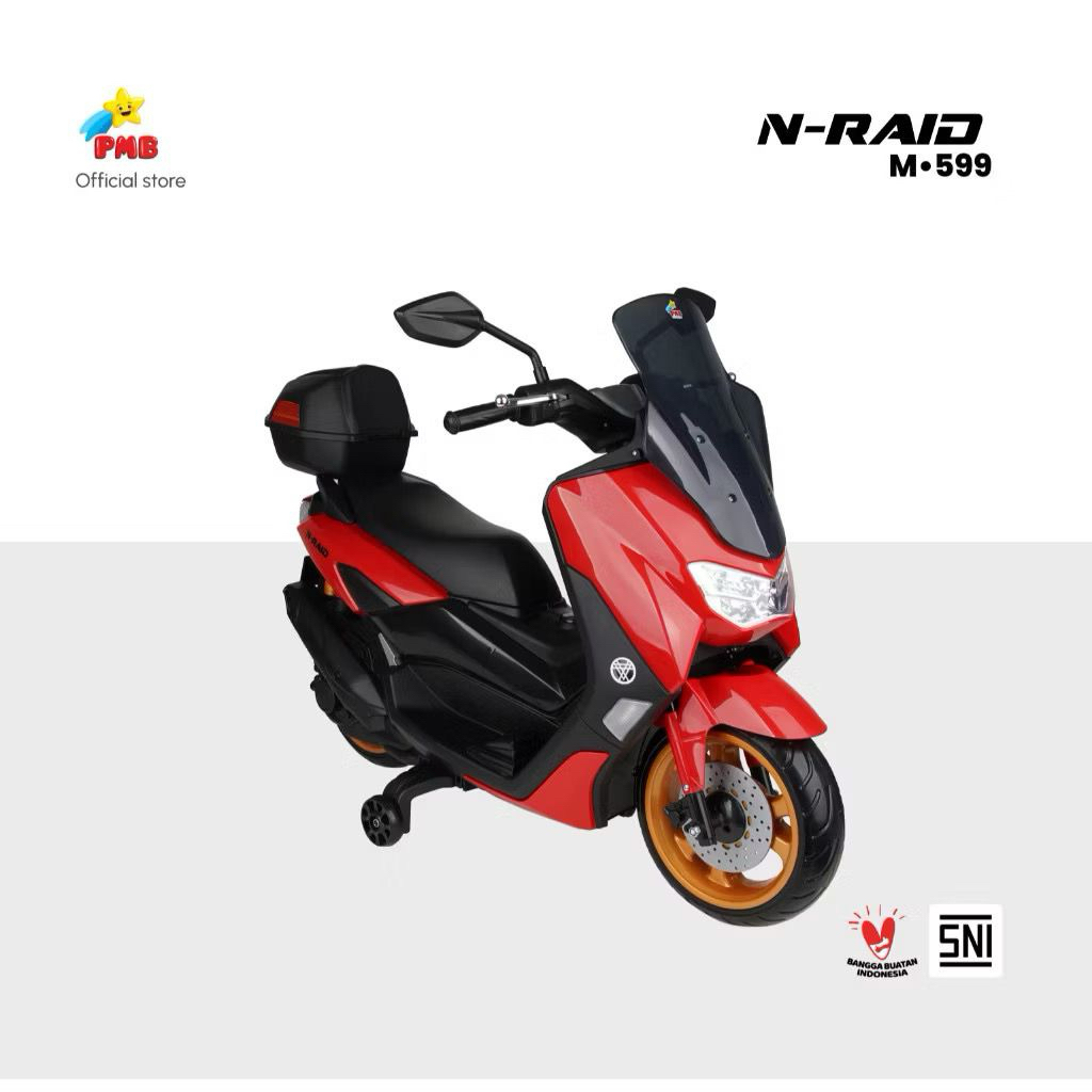 Motor Aki PMB NMAX Matic M-588 / Moto Aki N-RAID M-599 Mainan Motor Motoran Anak Cas Charger Musik d