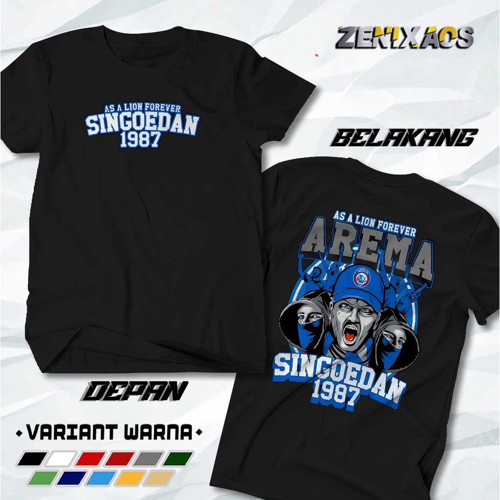 ZENIXAOS - KAOS T-SHIRT AREMA 1987 | AREMA SINGOEDAN 1987 | AREMA FOREVER | KAOS LENGAN PENDEK | BAJ