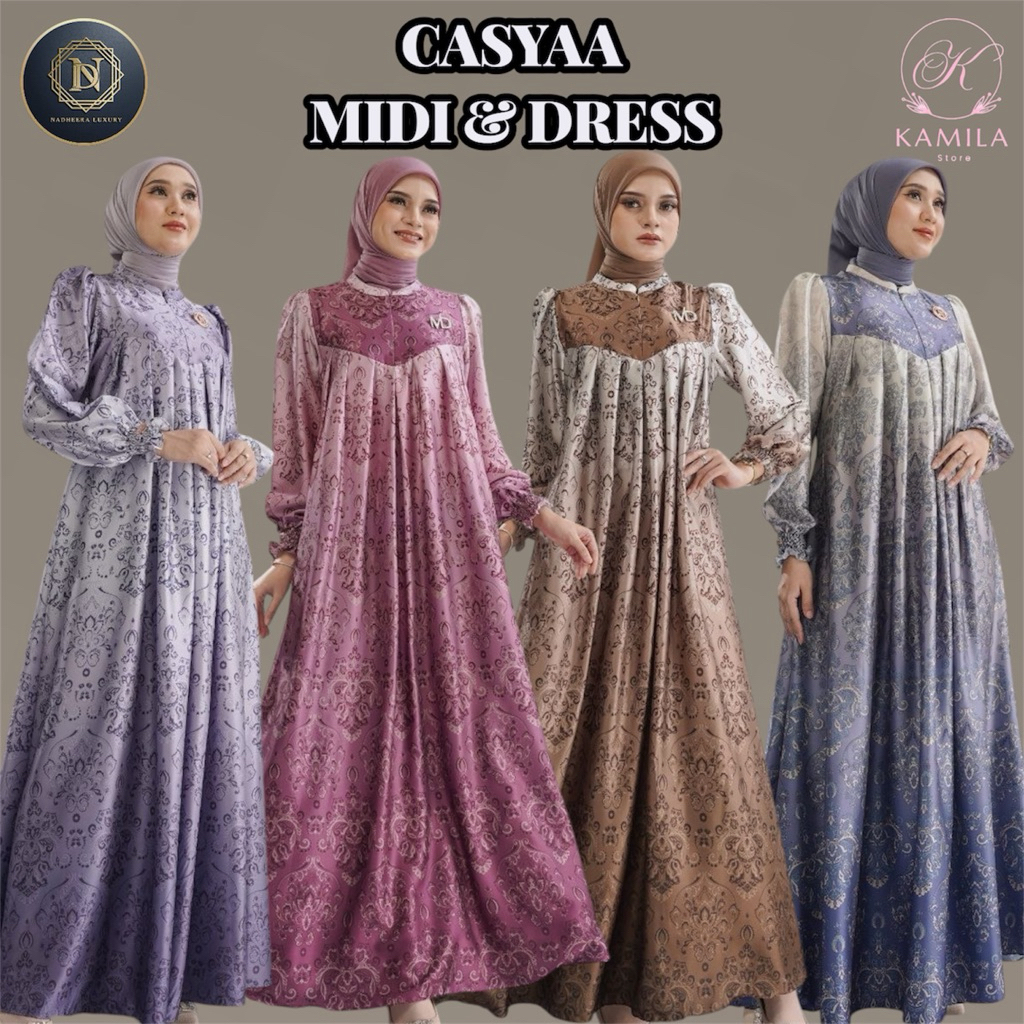Casyaa Series Midi & Dress By Nadheera Luxury Casyaa Dress by Nadheera Luxury Gamis Nadheera Luxury
