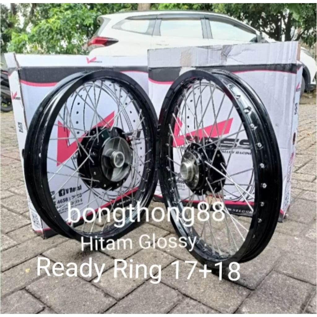 Sepaket Velg Rossi Glossi Rx king  Ring 17 18 140 160 185 215 Tromol ckd Jari Jari Tdr Crome