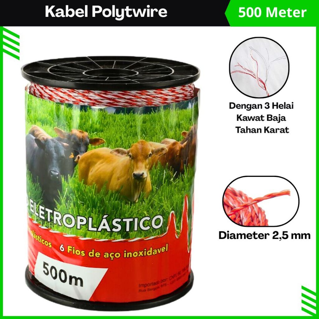 Kawat Polytwire Kawat Pagar Listrik Acc diameter 2.5mm Kabel Kawat Serabut Pagar Listrik 500M