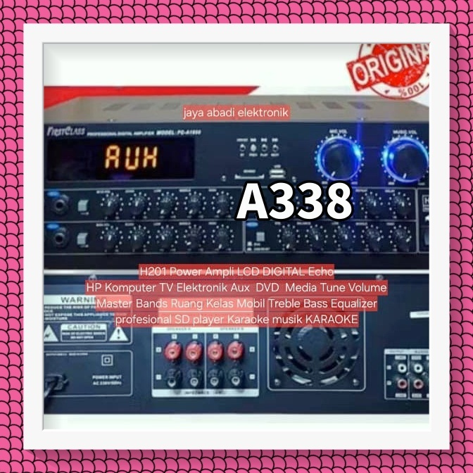 A338 ORIGINAL POWER KAROKE AUDIO SOUNF POWER DIGITAL AMPLI Power Ampli LCD DIGITAL Echo  H201 HP Kom