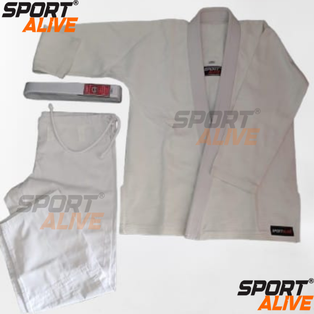 Seragam Jujitsu POLOS Gi BJJ Brazilian Jiujitsu Judo Gi SPORTALIVE Polos PUTIH RAJUT