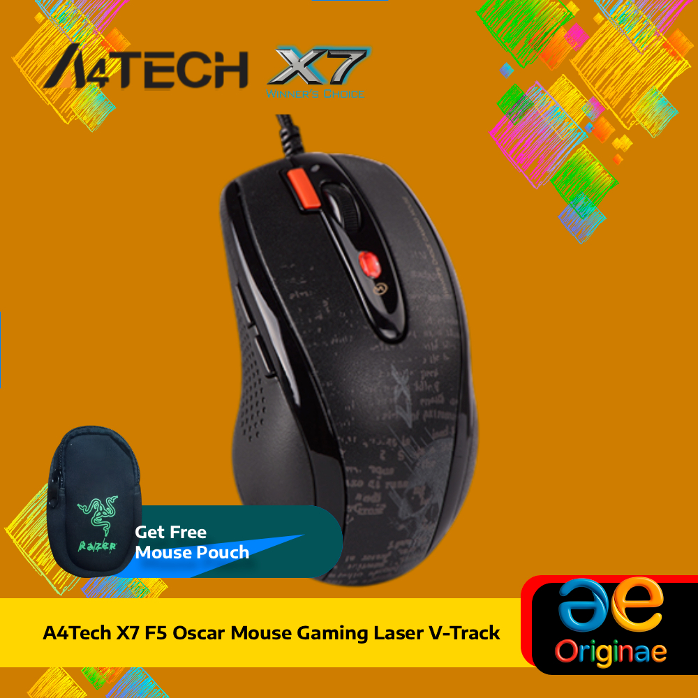 A4Tech X7 F5 Oscar Mouse Gaming Laser V-Track dengan Accelerasi 30 G/sec dan Kecepatan IPS 75 inch/s