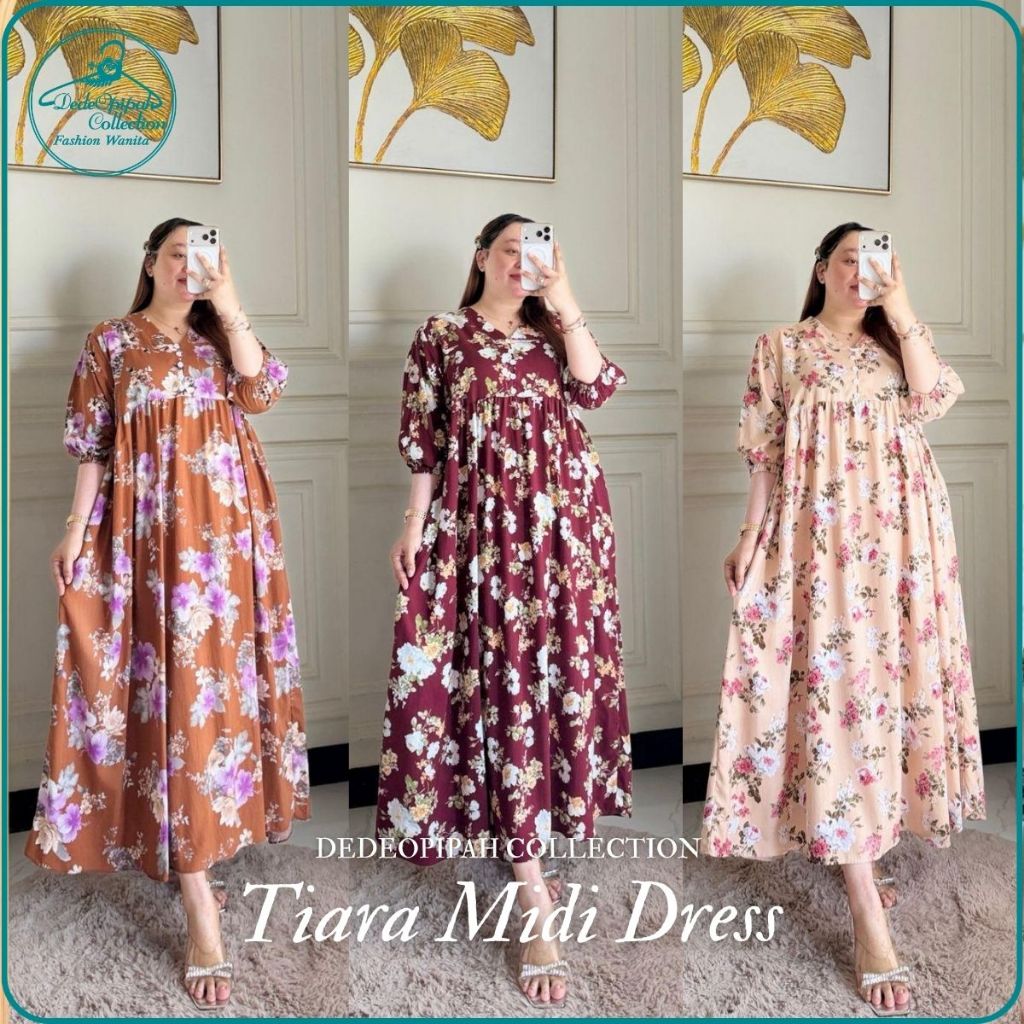 TERLARIS  COD TIARA MIDI DRESS YULIA MIDI DREESS KANCING MIDI BOHO Mat Rayon Premium