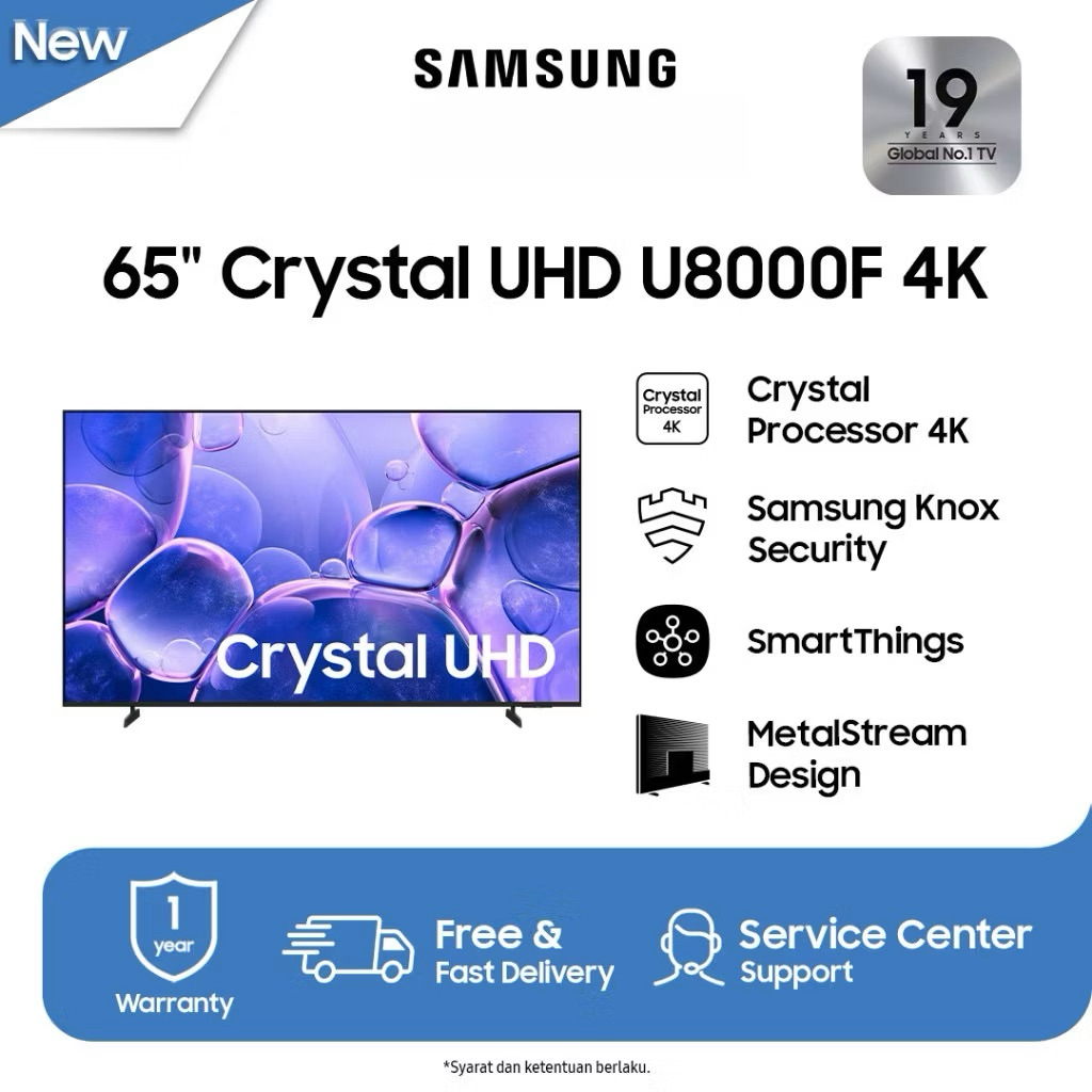 SAMSUNG - SMART TV 65 inch 65U8000F UHD 4K | TV SMART 65" CRYSTAL UHD 4K