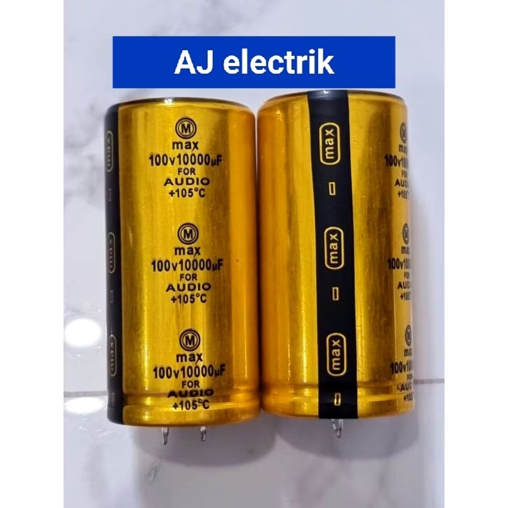 ( 1 Pcs ) ELKO 10.000uf - 100volt MAX GOLD ORIGINAL / Elko Capasitor Merk Max Gold. Kualitas Terbaik