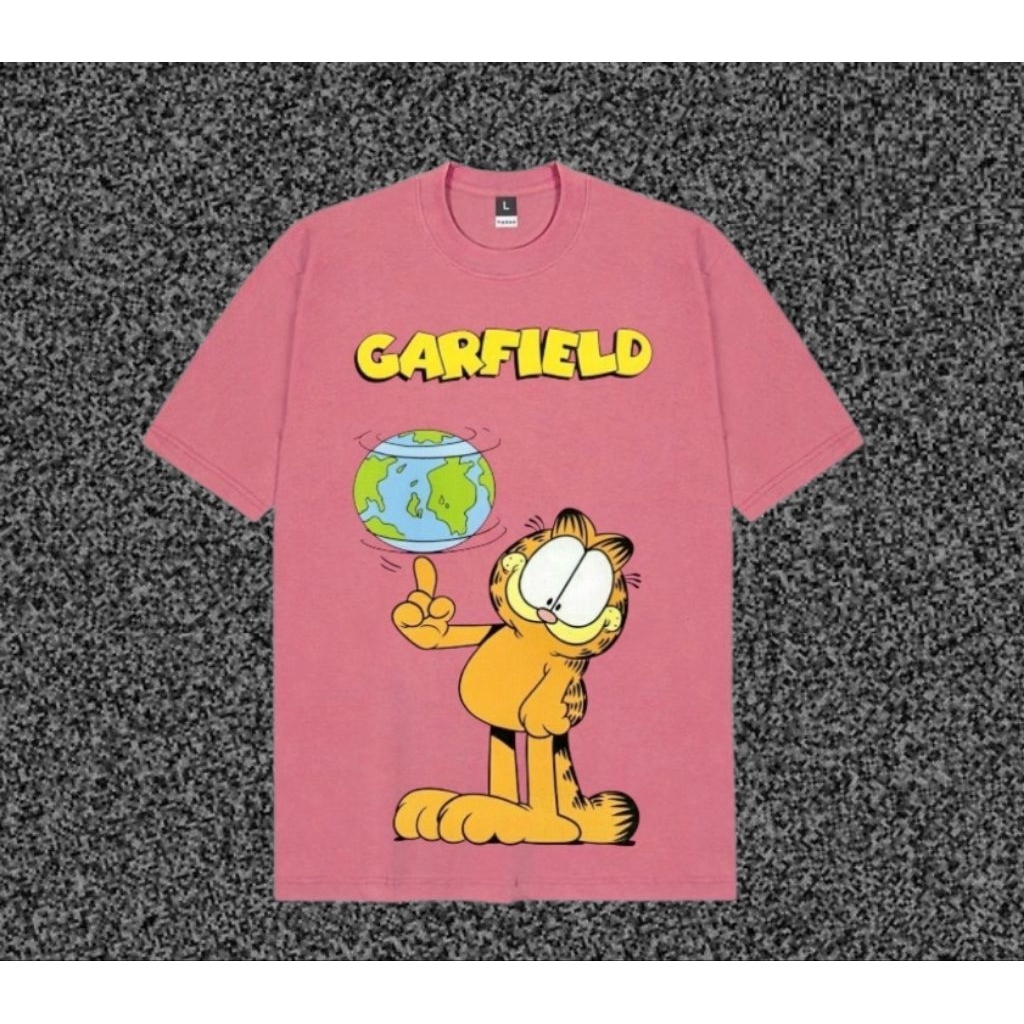 kaos oversize & jumbosize garfield salem pink