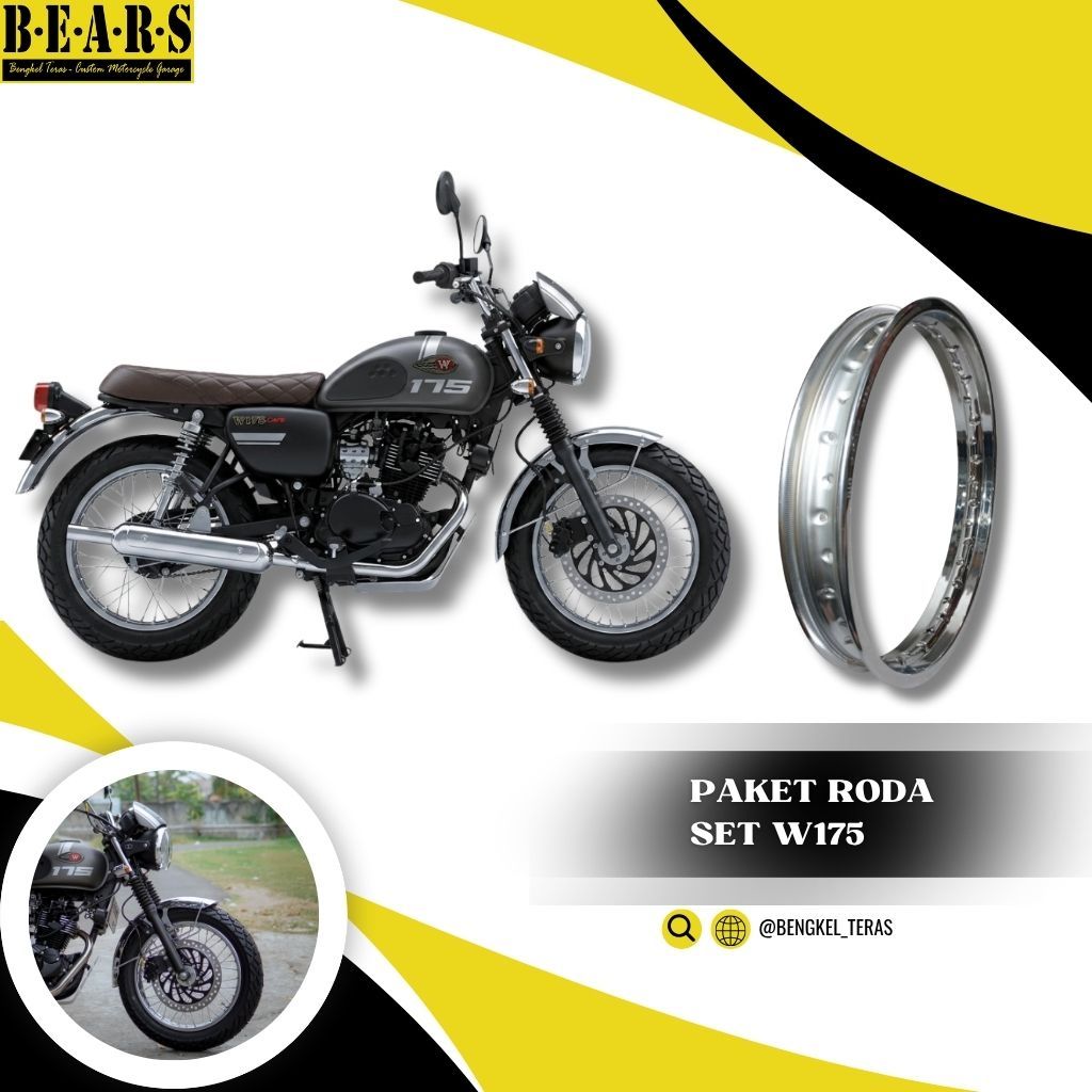 Roda Set W175 Velg DID Dan Ban Dual Purpose Kawasaki W175 Motor Custom