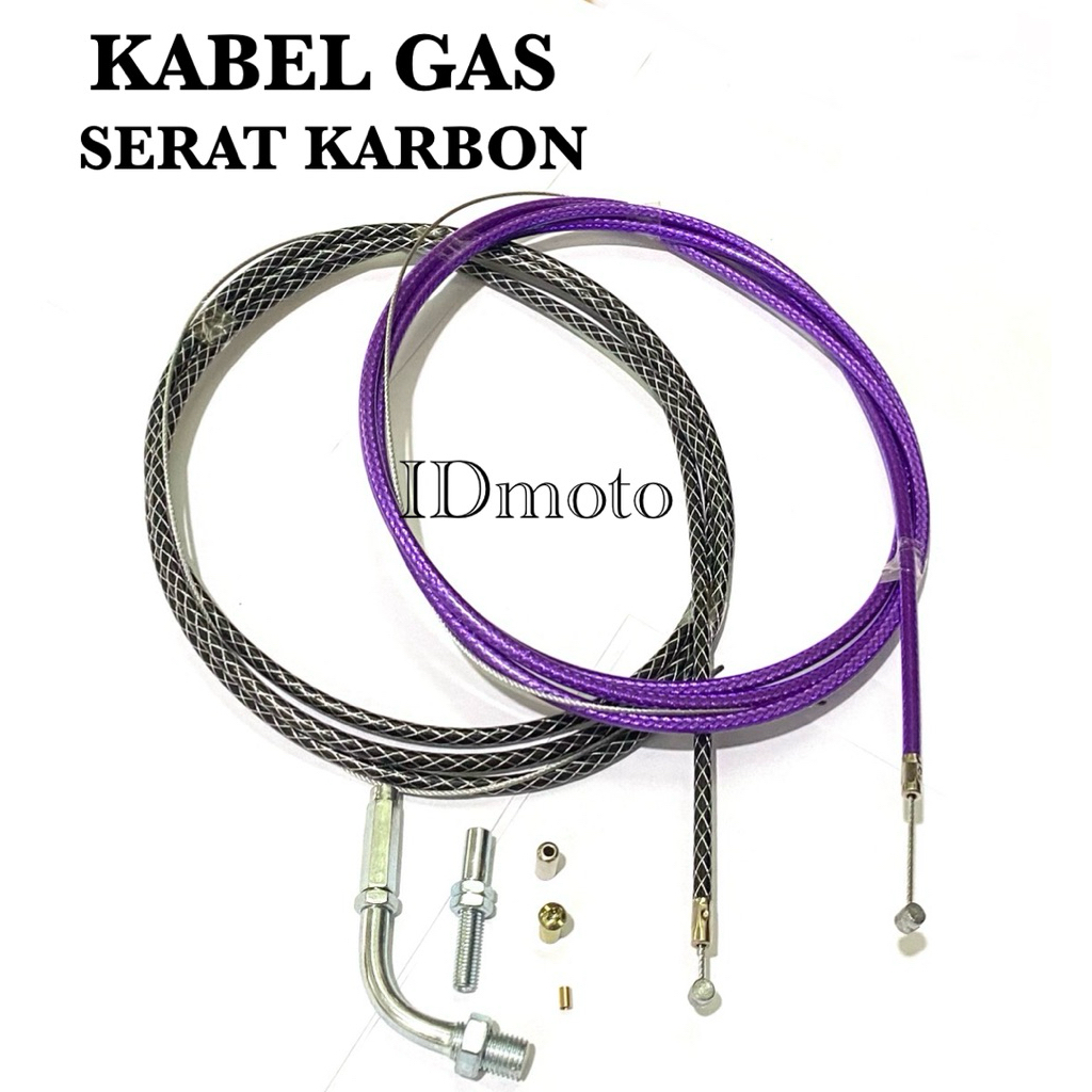 KABEL GAS SPONTAN SELANG GAS SPONTAN KABEL GAS SERAT KARBON 190 CM UNIVERSAL