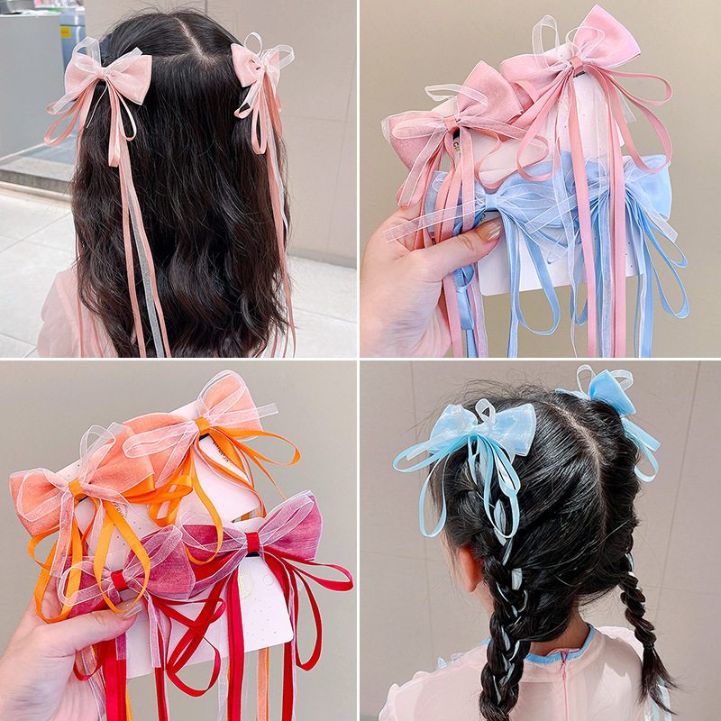 Jingda-Jepit rambut pita anak baru, jepit rambut anyaman, jepit rambut anak yang manis, sederhana, d
