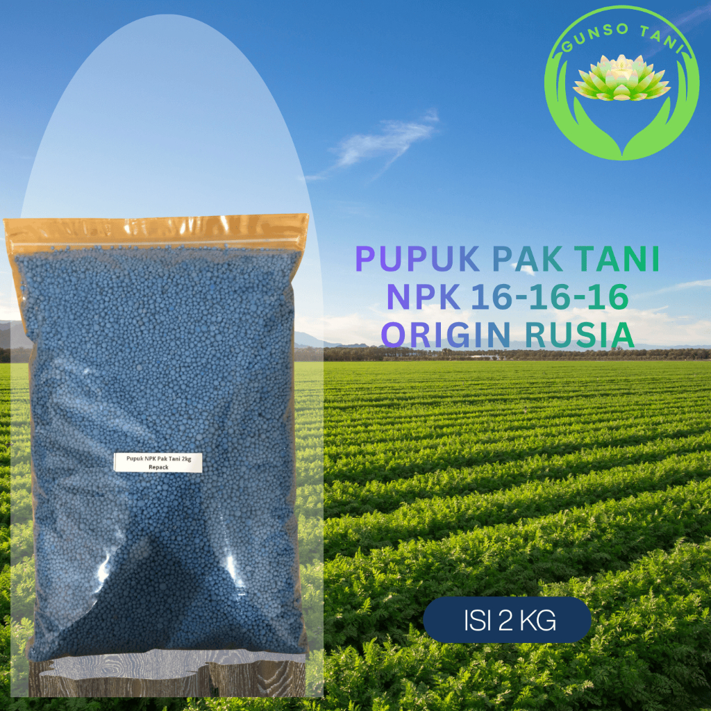 Pupuk NPK 16.16.16 Pak Tani kemasan 2kg untuk Tanaman Segar