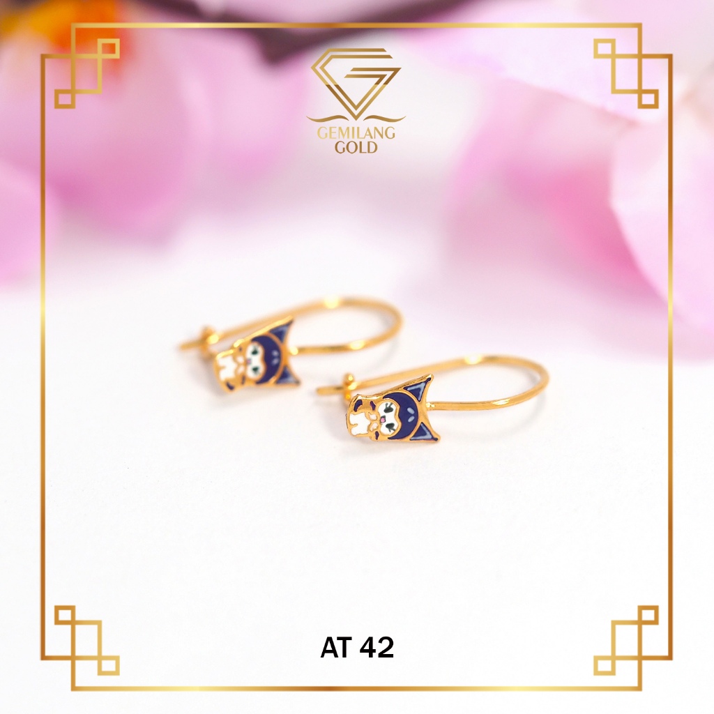 Anting Emas Anak Kuromi Baby New Born Kadar 8K/375 & 16K/700 Gemilang Gold ID (AT 42)