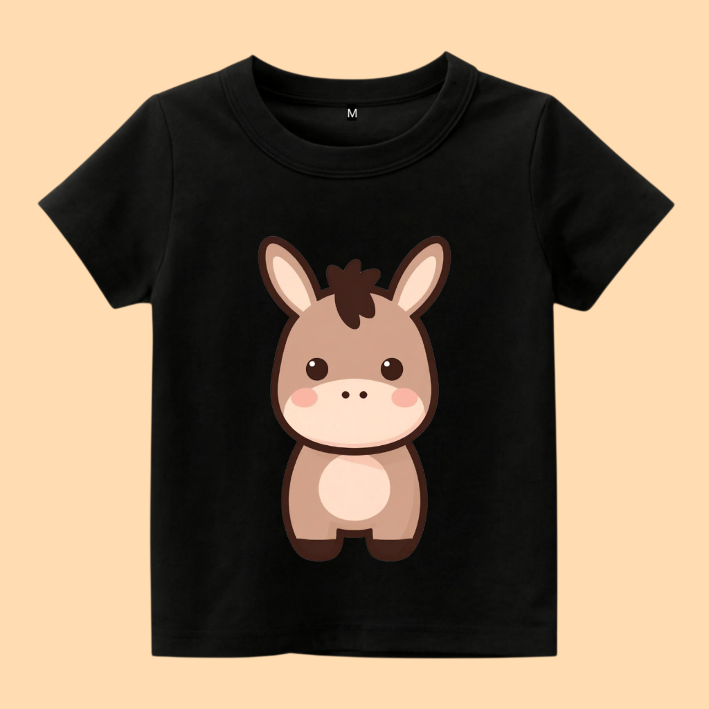 Baju Kaos Anak Gambar Keledai kecil