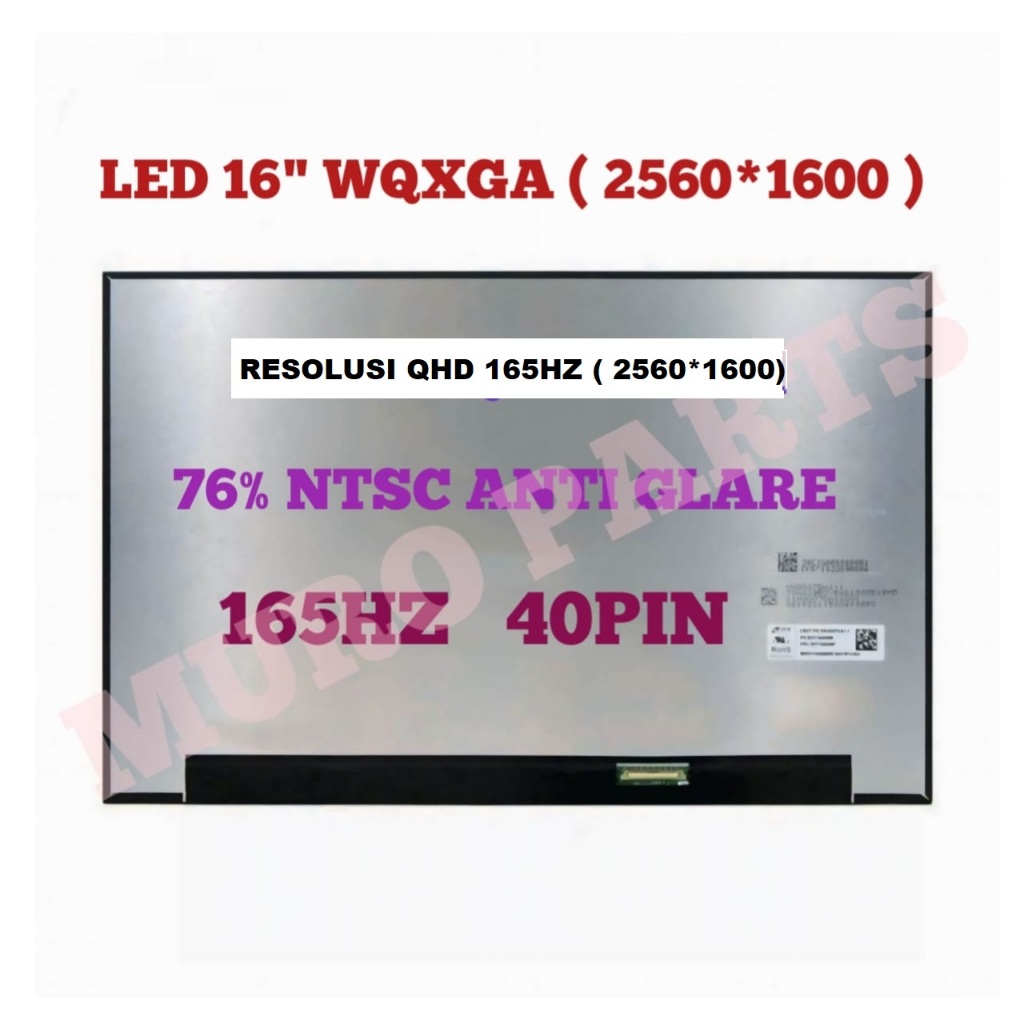 SCREEN MONITOR LAYAR LED LCD LAPTOP ROG ZEPHYRUS G16 GU603HM GU603HE GU603ZE GU603ZM GU603ZW GU603ZW