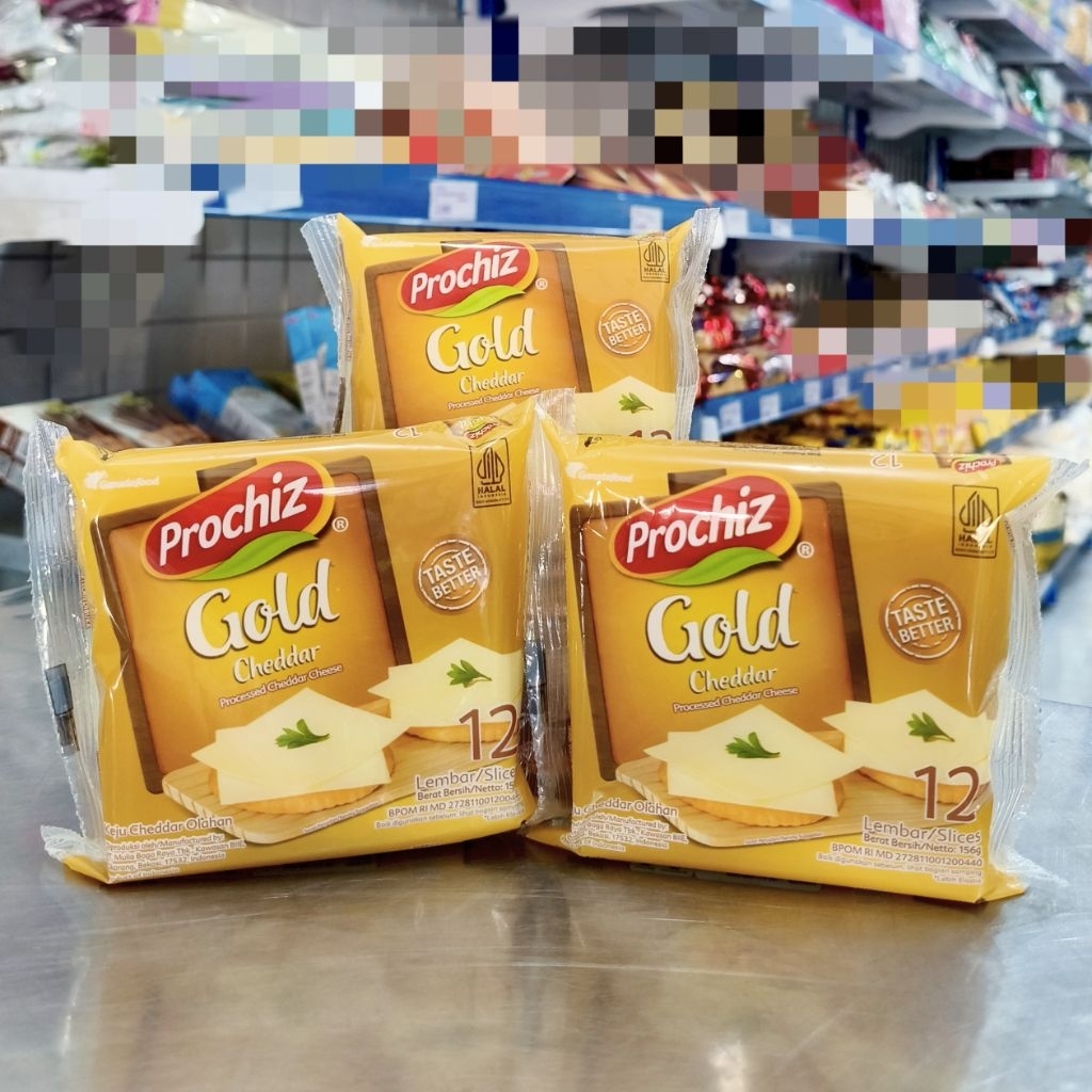 Prochiz Cheddar Gold Slices 12lembar/Keju Slices/Keju Lembar 12pcs