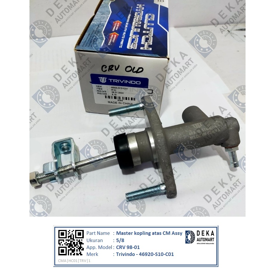 Master kopling atas CM Assy Trivindo 5/8 untuk CRV 98-01 (46920-S10-C01)