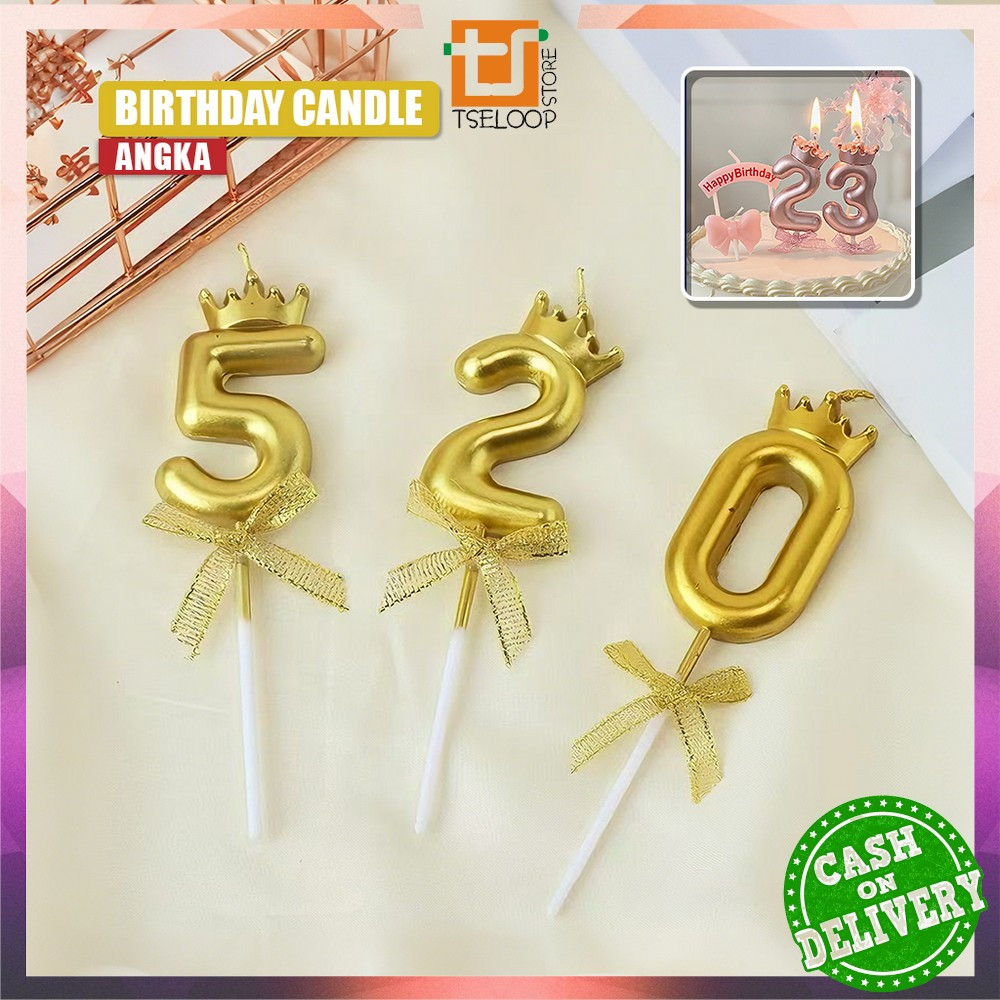 EC ECERAN OFM-C1493 LILIN ULANG TAHUN ANGKA MAHKOTA CROWN BIRTHDAY FIGURE CANDLE / LILIN ANGKA