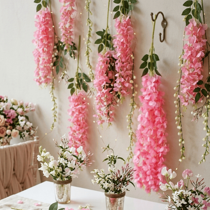 AB-493 Bunga Wisteria Artificial, Jenis Bunga Rambat, Hiasan Rumah, Dekorasi Berbagai Acara, Bahan P