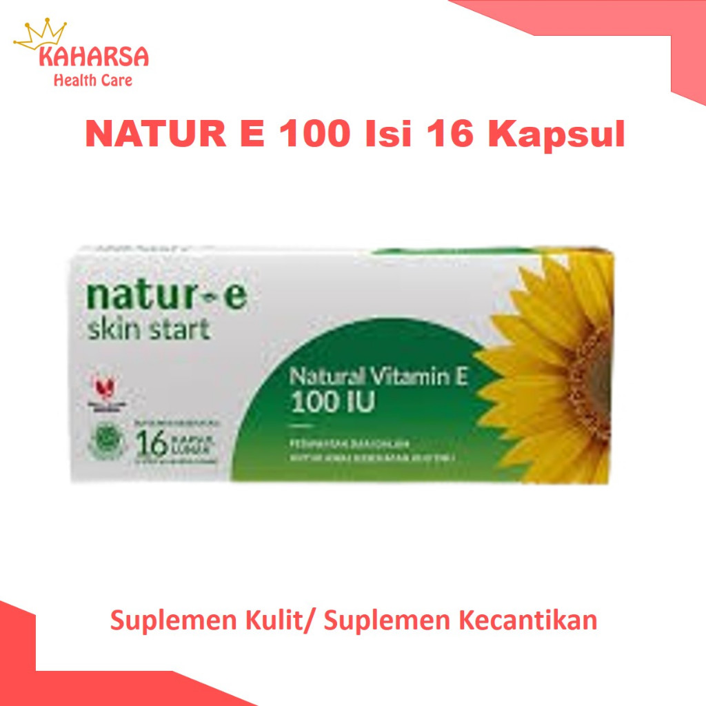 NATUR E 100 IU Vitamin E/Suplemen Kulit/Suplemen Kecantikan Isi 16 Kapsul