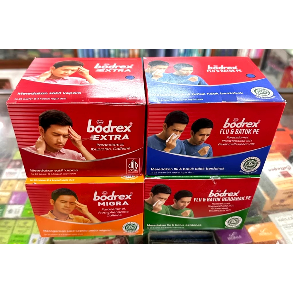 Bodrex Flu & Batuk Obat Batuk Kering 4 Tablet - Meredakan Gejala Flu dan Batuk