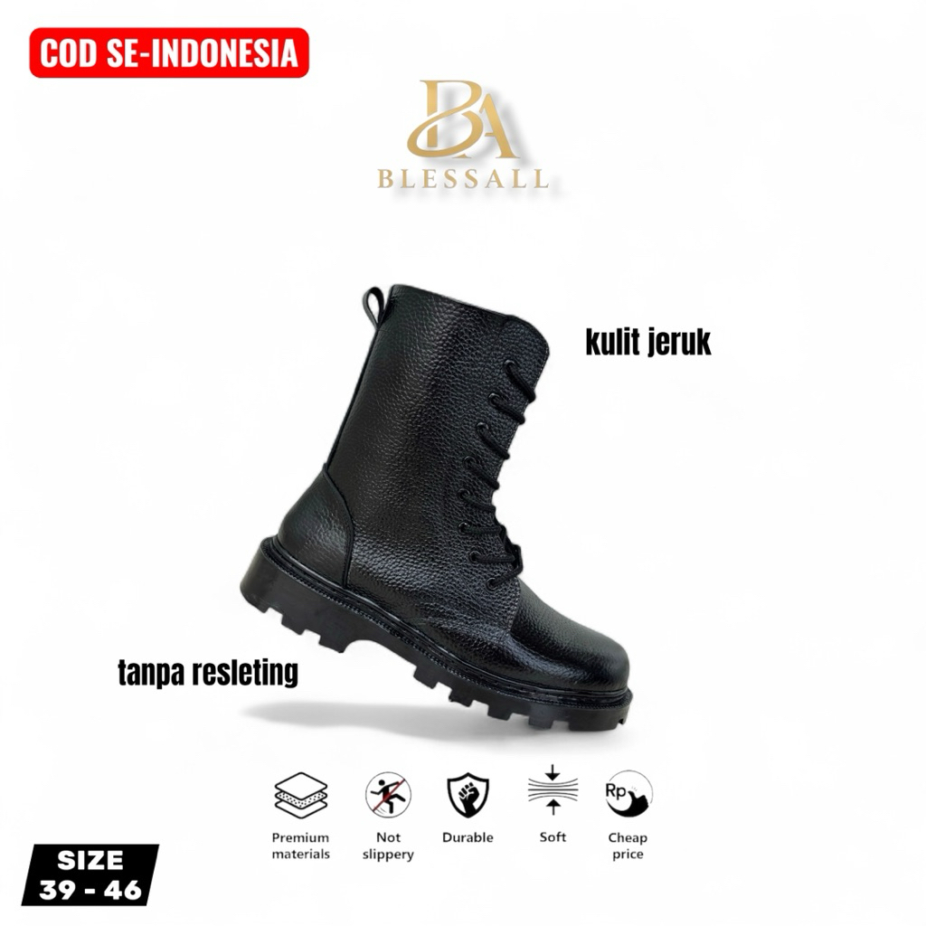 Sepatu Pdl Kulit Jeruk Sepatu Pdl Tni Polri Satpam Sepatu Pdl Kulit Asli Sepatu Pdl tanpa Resleting