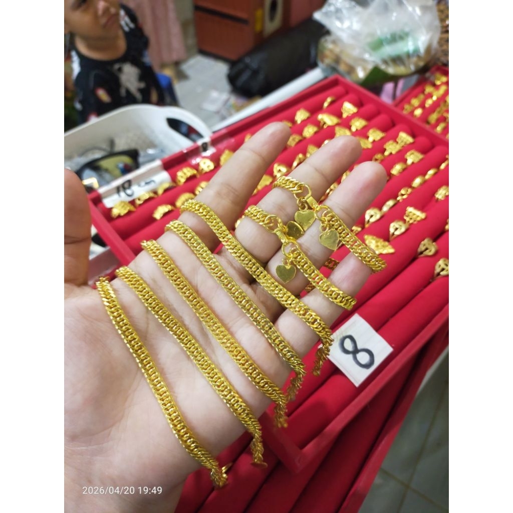 Gelang rantai berat 10gr  model emas bahan koin 91 kuningan