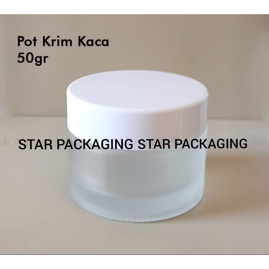 Pot Cream 50gr Kaca Frosted Pot Krim 50gram Kaca Pot Cream Kaca 50gr Frosted Tutup Putih Kemasan Kos